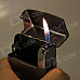 2-in-1 Zinc Alloy Orange Flame Butane Gas Lighter w/ Cigarette Case - Grey