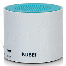 KUBEI 300A Portable Bluetooth V3.0 2.0-CH Speaker for IPHONE / Samsung - White + Blue (42cm)