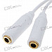 Gold Plated 3.5mm Stereo Audio Jack Splitter Y-Cable (White/17CM)