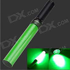 3W Green Light LED Hand Light Stick Aluminum Alloy LED Flashlight - Green + Black (3 x AAA)