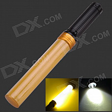 3W Yellow Light LED Hand Light Stick Aluminum Alloy LED Flashlight - Yellow + Black (3 x AAA)