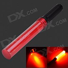 3W Red Light LED Hand Light Stick Aluminum Alloy LED Flashlight - Red + Black (3 x AAA)