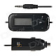 T-1302 1.2" LCD Screen Car Audio FM Transmitter w/ Car Charger Adapter, 3.5mm Plug - Black