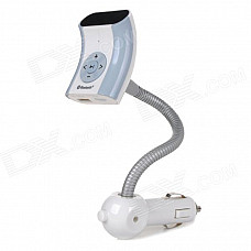 FSQ-X6 Car Mounted 1.2" LCD Screen Bluetooth Hands-free Calls + MP3 Player FM Transmitter - White