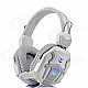 BLUELOVER D500 PC Gaming Headband Headphone w/ Microphone / Remote - White + Grey