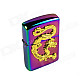 Colorful Chinese Dragon Relievo Kerosene Lighter - Purple + Golden