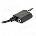 Universal 3.5mm Male to 3.5mm Male / Female Audio / Car AUX / Earphones Cable - Black (74cm)