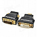 2-in-1 HDMI Male to DVI Female + HDMI Female to DVI Male Adapter - Black + Golden