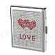"LOVE" Style Rhinestone Studded Aluminium Alloy Clamshell Double-Sided Cigarette Case - Sliver + Red