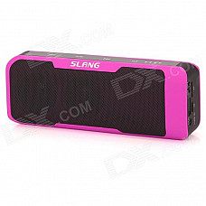 SLANG J6 2 x 3W Bluetooth V3.0 Stereo Speaker w/ 4000mAh Power Bank / Mic. / USB / TF - Deep Pink