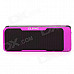 SLANG J6 2 x 3W Bluetooth V3.0 Stereo Speaker w/ 4000mAh Power Bank / Mic. / USB / TF - Deep Pink