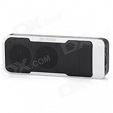 SLANG J6 2 x 3W Bluetooth V3.0 Stereo Speaker w/ 4000mAh Power Bank / Mic / USB / TF / 3.5mm - Black