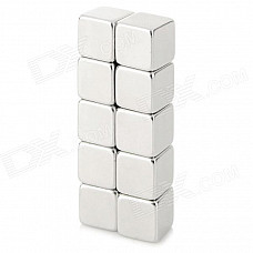 F10X10X10mm Square NdFeB Magnet Cubes - Silver (10 PCS)