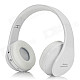 Universal Fold-up Wireless Bluetooth V3.0 Headband Headphone w/ Microphone - White