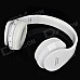 Universal Fold-up Wireless Bluetooth V3.0 Headband Headphone w/ Microphone - White