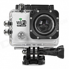 Water Resistant FPV HD 2.0" LTPS CCD Wide Angle Sports DV Camera w/ Wi-Fi - White + Black