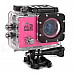 Water Resistant FPV HD 2.0" LTPS CCD Wide Angle Sports DV Camera w/ Wi-Fi - Pink + Black