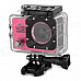 Water Resistant FPV HD 2.0" LTPS CCD Wide Angle Sports DV Camera w/ Wi-Fi - Pink + Black