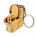 Creative Toilet Style Grinding Wheel Zinc Alloy Gas Lighter w/ Keyring - Golden