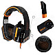 Each G8000 Stereo Pro Gaming USB + 3.5mm Plug Headphone w/ Microphone - Orange + Black (2.2m-Cable)