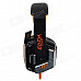 Each G8000 Stereo Pro Gaming USB + 3.5mm Plug Headphone w/ Microphone - Orange + Black (2.2m-Cable)