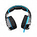 Each G8000 Stereo Pro Gaming USB + 3.5mm Plug Headphone w/ Microphone - Black + Blue (2.2m-Cable)