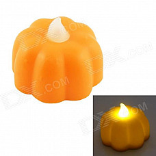 PZCD MY-09 Mini Pumpkin Style Halloween Flame Twinkle LED Yellow Light Candle Lamp - Orange