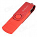 Ourspop SJ-20 Rotary USB 2.0 Flash Disk w/ Micro USB - Red + Silver (64GB)