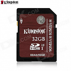 Kingston SDA3/32GB Class 3 High Speed SD Card w/ Overwrite Protection Switch - Crimson (32GB)