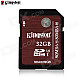 Kingston SDA3/32GB Class 3 High Speed SD Card w/ Overwrite Protection Switch - Crimson (32GB)