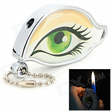 Creative Double-Sided Plastic Eye Pendant Butane Lighter - Green + Silver