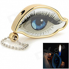 Creative Double-Sided Plastic Eye Pendant Butane Lighter - Blue + Golden