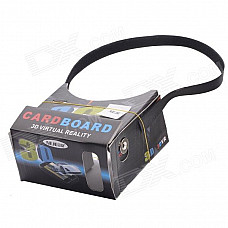 NEJE DIY Google Cardboard Virtual Reality 3D Glasses With NFC Headband for 4~7" Cellphones - Black