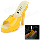 Creative Women's High-Heeled Slippers Shoes Butane Lighter - Yellow