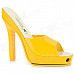 Creative Women's High-Heeled Slippers Shoes Butane Lighter - Yellow