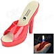 Creative Women's High-Heeled Slippers Shoes Butane Lighter - Red