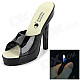 Creative Women's High-Heeled Slippers Shoes Butane Lighter - Black