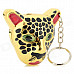 Creative Leopard Head Butane Zinc Alloy Lighter w/ Chain - Golden