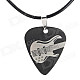 Fashionable Rock Style 316L Stainless Steel Guitar Pick Necklace - Black + Antique Silver