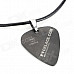 Fashionable Rock Style 316L Stainless Steel Guitar Pick Necklace - Black + Antique Silver