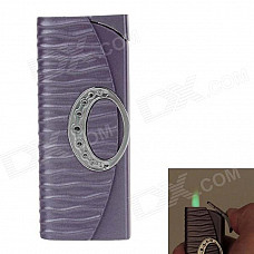 Handbag Style Windproof Butane Lighter - Purple + Silver