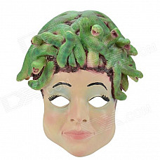 SYVIO Snake Hair Girl Mask for Costume Party / Halloween - Green + Skin Color