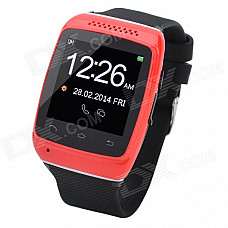 S12 1.54" Touch Screen Silicone Smart Bluetooth V3.0 Wrist Watch for IPHONE 5 - Red + Black