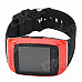 S12 1.54" Touch Screen Silicone Smart Bluetooth V3.0 Wrist Watch for IPHONE 5 - Red + Black