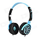 DICSONG DJ-980 Folding Headband Headphones - Black + Light Blue (3.5mm Plug / 1.6m)