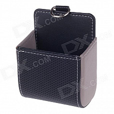 Carbon Fiber Pattern Microfiber Leather Hanging Storage Bag - Black + Grey