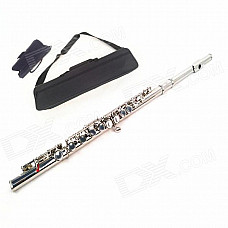 Mid-Range 16-Hole Obturator Silver-plated Brass Flute - Silver