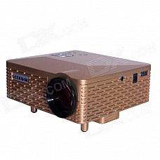 Geekwire LP-6B Portable FHD 1080P LED Projector w/ HDMI, VAG, USB 2.0, AV, SD - Golden (EU Plug)