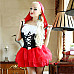 Halloween Universal Maid Role Play Costume Suit - Red + White + Black