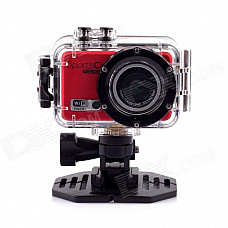 PANNOVO M300 5.0MP HD Sports Camera w/ 0.4" LCD, Wi-Fi, TF, USB - Red
